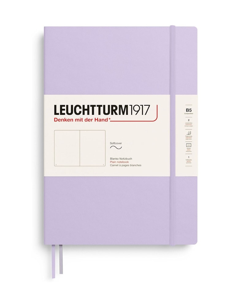 LEUCHTTURM1917 Lilac Composition B5 Softcover Plain Notebook - Image 2 of 8 LEUCHTTURM1917 Lilac Composition B5 Softcover Plain Notebook - Image 2 of 8