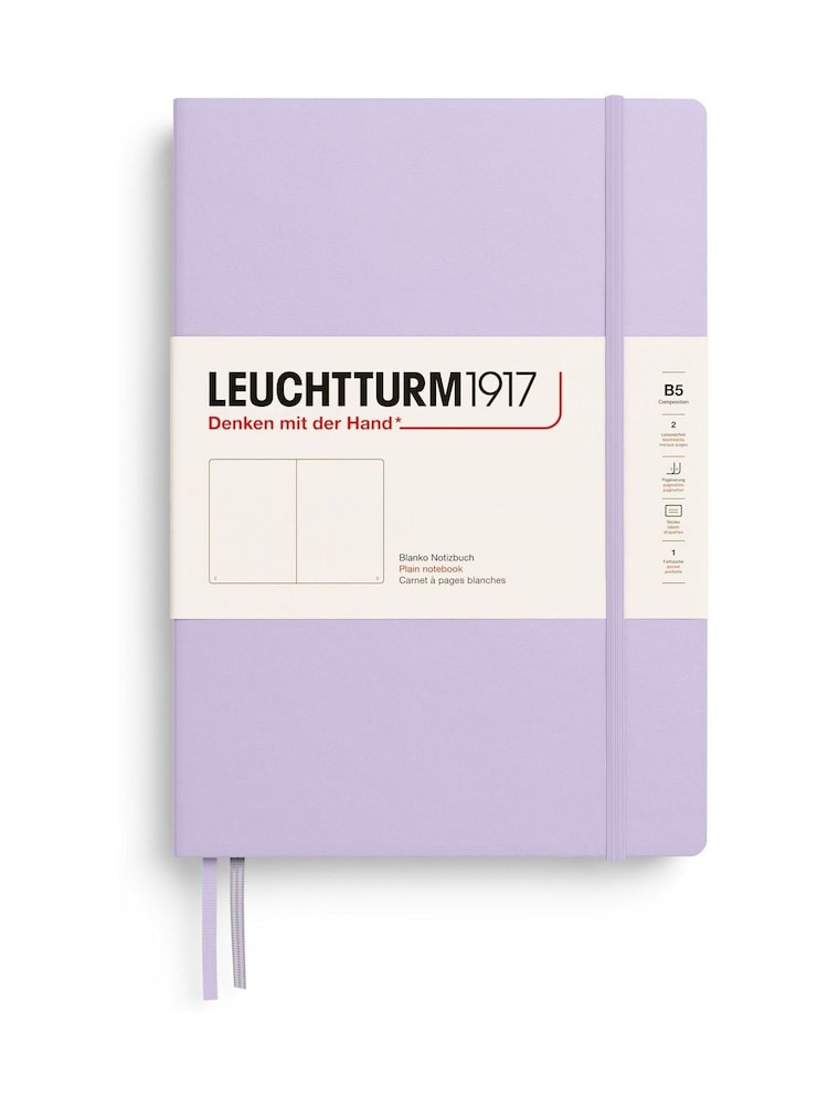 LEUCHTTURM1917 Lilac Composition B5 Hardcover Plain Notebook - Image 2 of 8 LEUCHTTURM1917 Lilac Composition B5 Hardcover Plain Notebook - Image 2 of 8