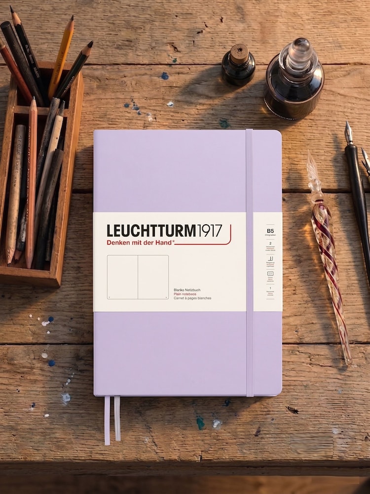 LEUCHTTURM1917 Lilac Composition B5 Hardcover Plain Notebook - Image 8 of 8 LEUCHTTURM1917 Lilac Composition B5 Hardcover Plain Notebook - Image 8 of 8