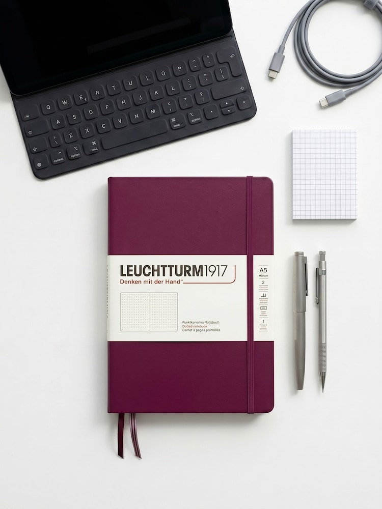 LEUCHTTURM1917 Port Red Medium A5 Hardcover Dotted Notebook - Image 1 of 8