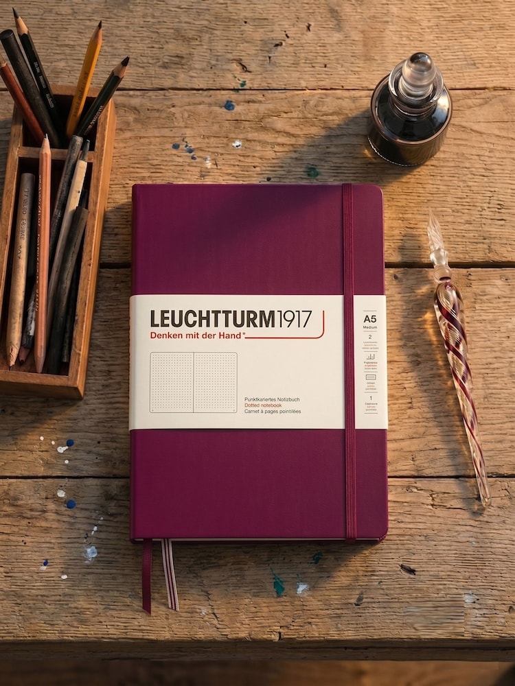 LEUCHTTURM1917 Port Red Medium A5 Hardcover Dotted Notebook - Image 8 of 8