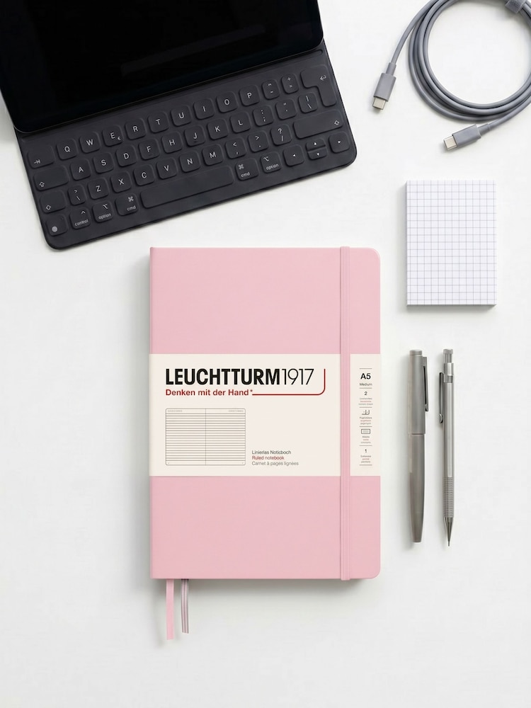 LEUCHTTURM1917 Powder Medium A5 Hardcover Ruled Notebook - Image 1 of 8 LEUCHTTURM1917 Powder Medium A5 Hardcover Ruled Notebook - Image 1 of 8