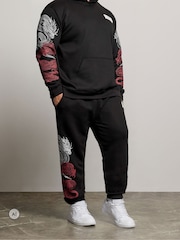 BadRhino Big & Tall Black Japanese Dragon Joggers - Image 1 of 7
