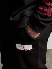 BadRhino Big & Tall Black Japanese Dragon Joggers - Image 5 of 7