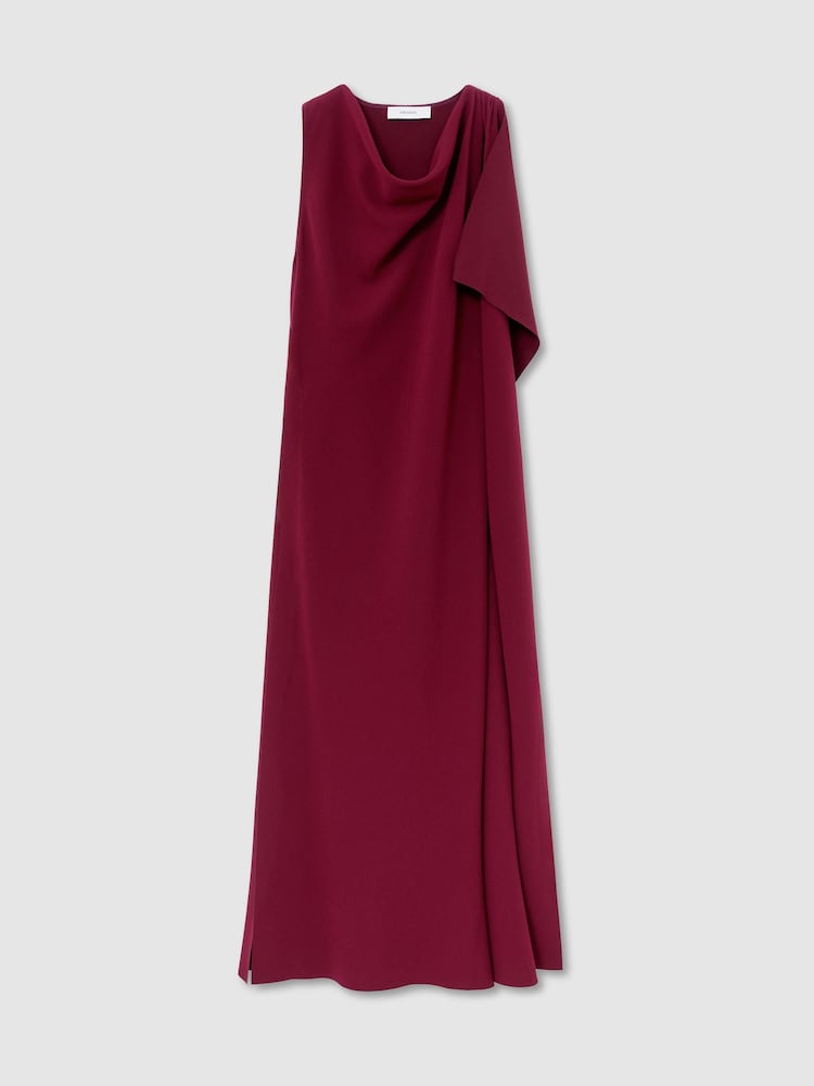Reiss Emory Drape-Detail Cowl-Neck Midi Dress - Slika 2 od 7