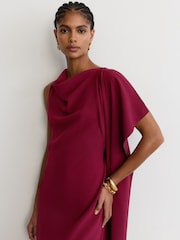 Reiss Emory Drape-Detail Cowl-Neck Midi Dress - Slika 3 od 7