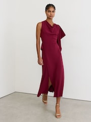 Reiss Emory Drape-Detail Cowl-Neck Midi Dress - Slika 4 od 7