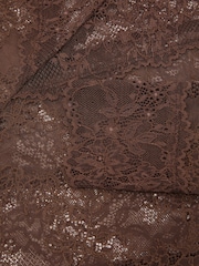 Reiss Mocha Brown Asher Lace Long-Sleeve High-Neck Top - Image 7 of 7
