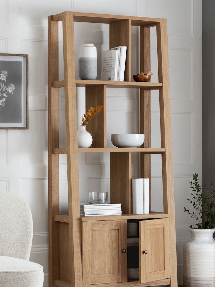 Natural Malvern Oak Effect Storage Ladder Shelf - Image 2 of 7