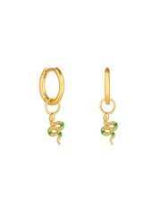 Inicio Gold Brass Serpant Charm Earrings - Image 1 of 4