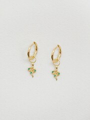Inicio Gold Brass Serpant Charm Earrings - Image 2 of 4