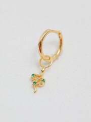 Inicio Gold Brass Serpant Charm Earrings - Image 3 of 4
