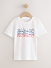 White England Short Sleeve Graphic Football T-Shirt (3-16yrs) - Image 1 of 4