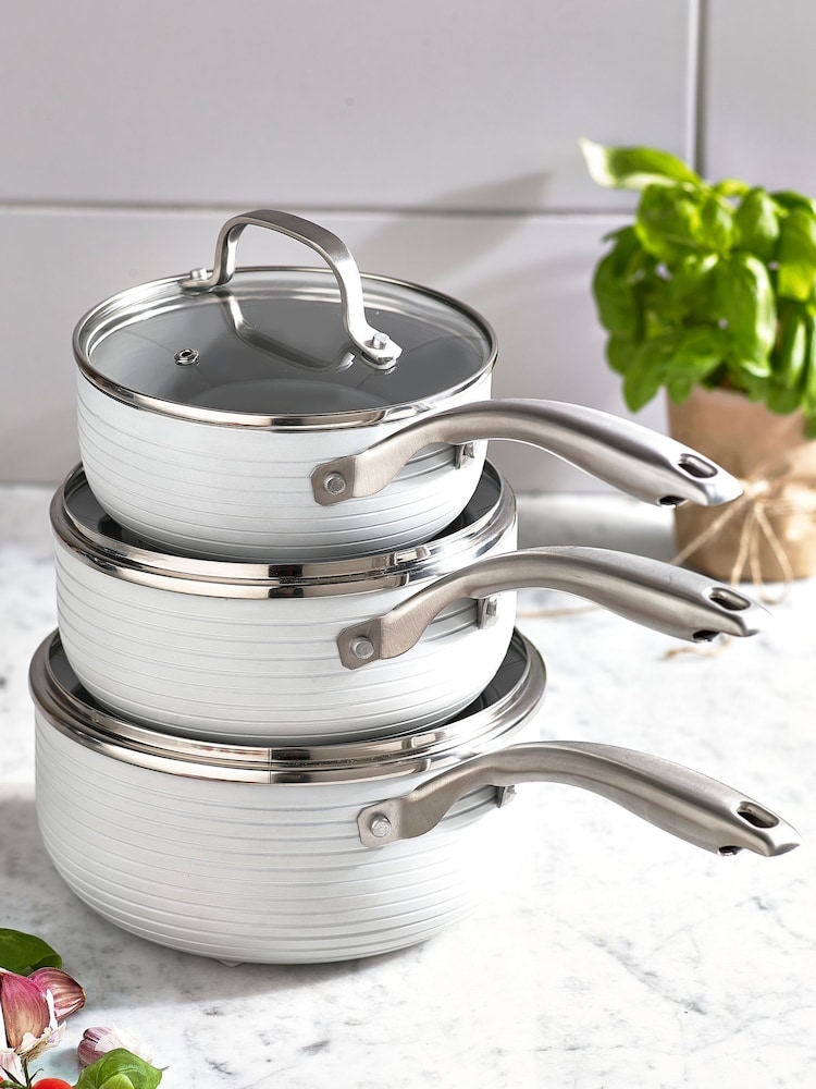 White Malvern 3 piece pan set Non-Stick Cookware - Image 1 of 7