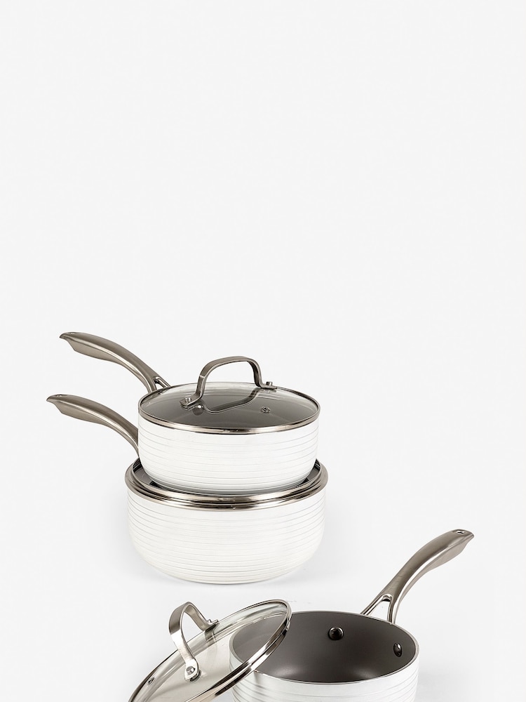 White Malvern 3 piece pan set Non-Stick Cookware - Image 7 of 7