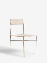 French Connection Stone and Natural Woven Shlip Dining Chairs Set Of 2 - Image 3 of 6