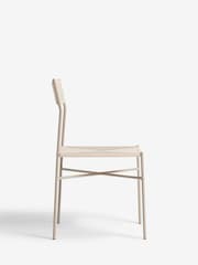 French Connection Stone and Natural Woven Shlip Dining Chairs Set Of 2 - Image 4 of 6