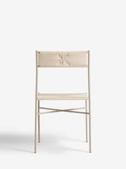 French Connection Stone and Natural Woven Shlip Dining Chairs Set Of 2 - Image 5 of 6