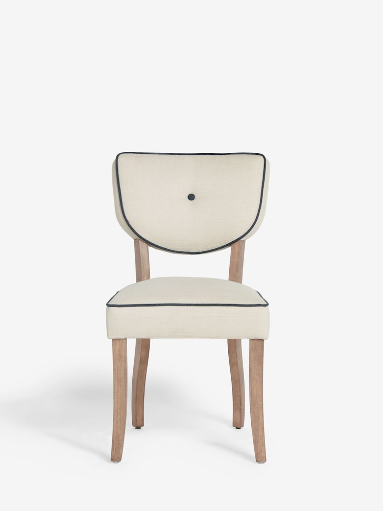 Nina Campbell Set of 2 Natural Ashburn Oak Effect Leg Dining Chairs - Image 2 of 6