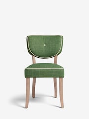 Nina Campbell Set of 2 Carmel Green Ashburn Oak Effect Leg Dining Chairs - Image 2 of 7