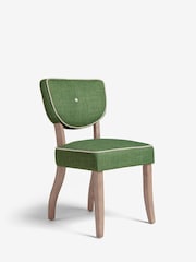 Nina Campbell Set of 2 Carmel Green Ashburn Oak Effect Leg Dining Chairs - Image 4 of 7
