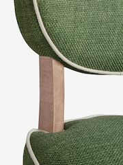 Nina Campbell Set of 2 Carmel Green Ashburn Oak Effect Leg Dining Chairs - Image 6 of 7