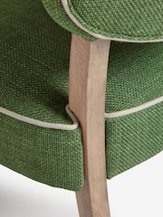 Nina Campbell Set of 2 Carmel Green Ashburn Oak Effect Leg Dining Chairs - Image 7 of 7