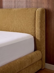 Relaxed Chenille Ochre Yellow Fordham Upholstered Ottoman Storage Bed Frame - Image 4 of 8