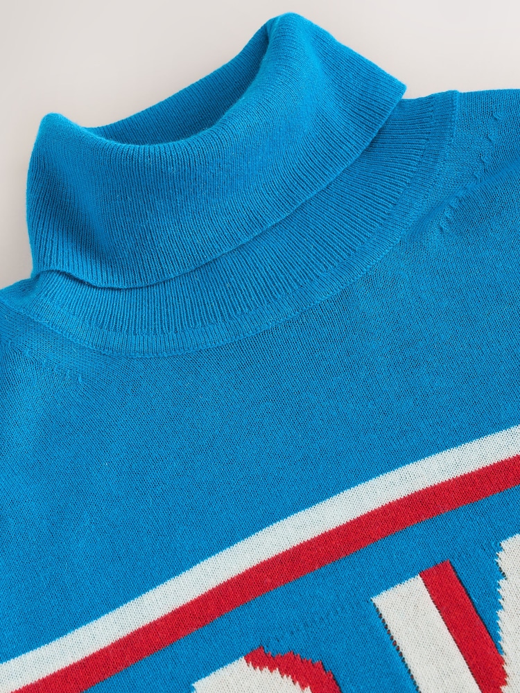 Blue Ski Slogan Long Sleeve Roll Neck Jumper - Image 7 of 7 Blue Ski Slogan Long Sleeve Roll Neck Jumper - Image 7 of 7