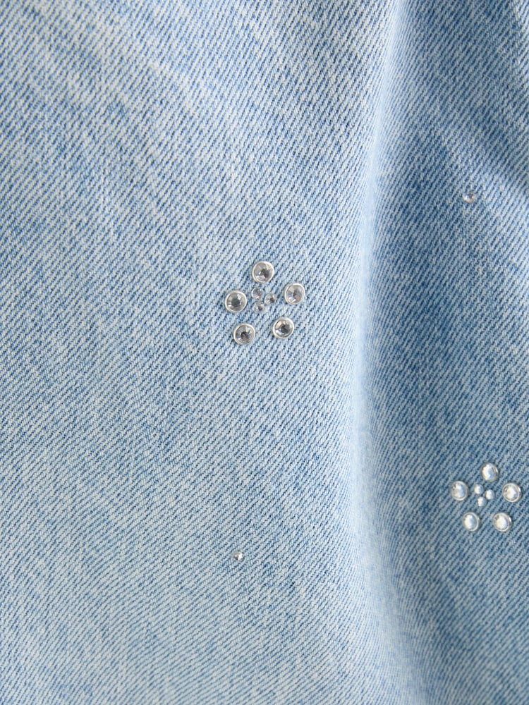 Verzierung, Mittelblau - Barrel Jeans 100% Baumwolle - Bild 6 von 6