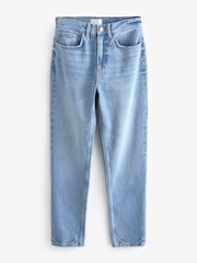 Mid Blue 100% Cotton Column Mom Jeans - Image 6 of 7