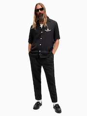 AllSaints Black Dice Tallis Trousers - Image 4 of 8
