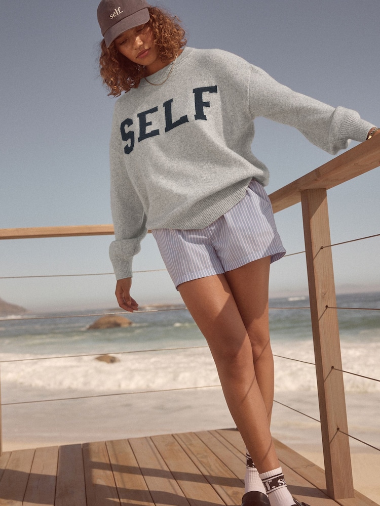 self. Grey Knitted Jumper - Image 2 of 7