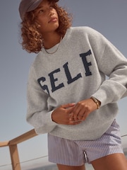 self. Grey Knitted Jumper - Image 5 of 7