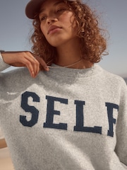 self. Grey Knitted Jumper - Image 6 of 7