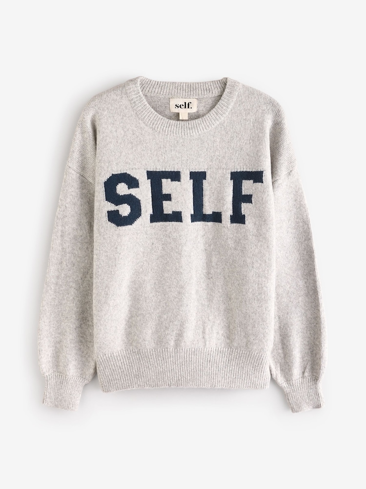 self. Grey Knitted Jumper - Image 7 of 7