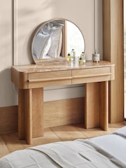 Mid Natural Aviano N. Premium Oak Veneer Console Dressing Table - Image 1 of 10