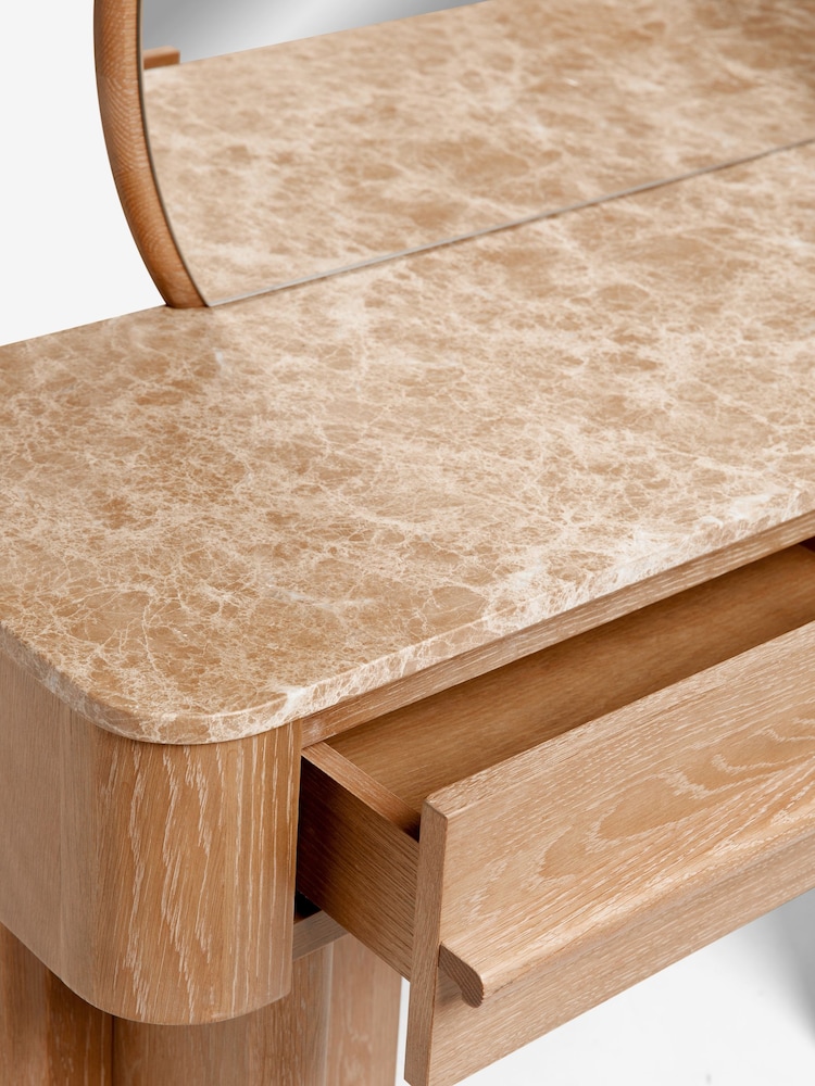 Mid Natural Aviano N. Premium Oak Veneer Console Dressing Table - Image 10 of 10