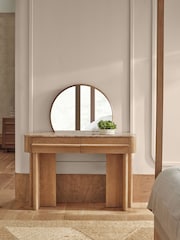Mid Natural Aviano N. Premium Oak Veneer Console Dressing Table - Image 2 of 10