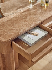 Mid Natural Aviano N. Premium Oak Veneer Console Dressing Table - Image 3 of 10