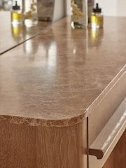 Mid Natural Aviano N. Premium Oak Veneer Console Dressing Table - Image 4 of 10