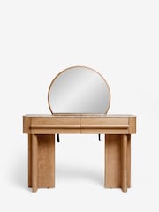Mid Natural Aviano N. Premium Oak Veneer Console Dressing Table - Image 7 of 10