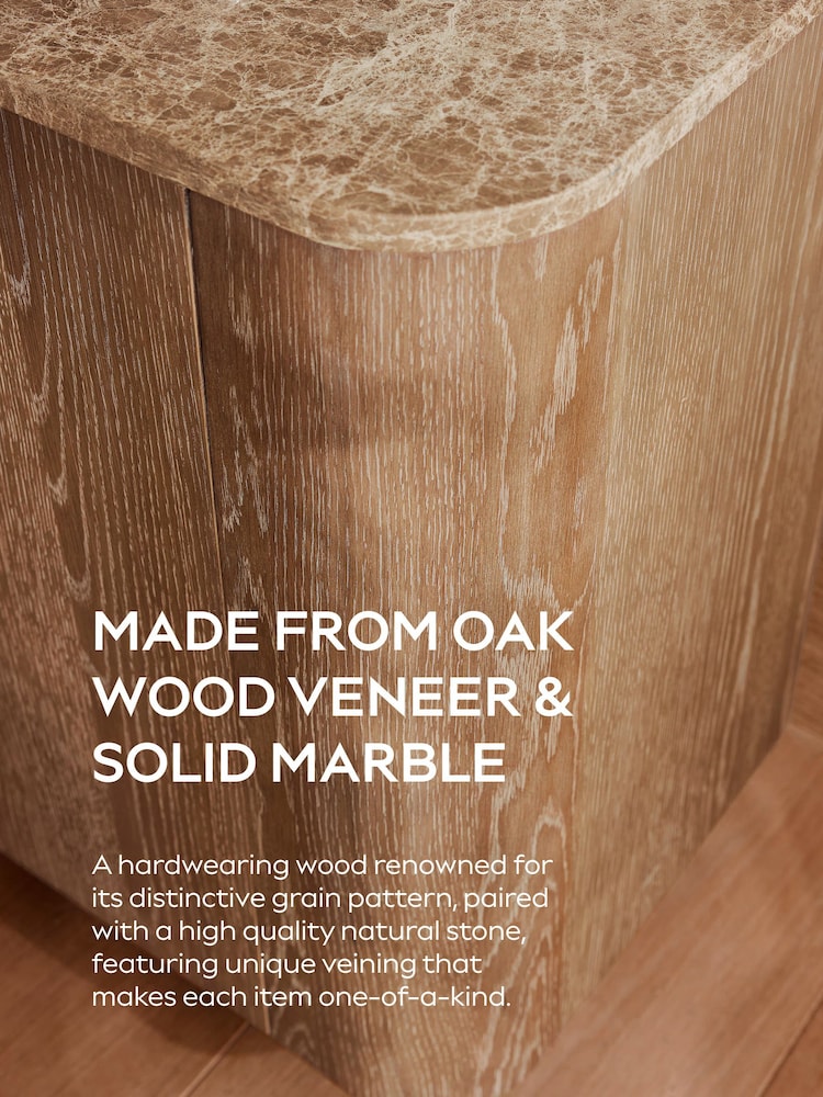 Mid Natural Aviano N Premium Oak Veneer 2 Drawer Wide Bedside Table - Image 10 of 10