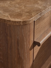 Mid Natural Aviano N. Premium Oak Veneer 2 Drawer Wide Bedside Table - Image 4 of 9