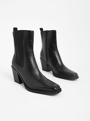 Schwarz - Forever Comfort® Formelle Western Stiefel aus Leder - Bild 1 von 6