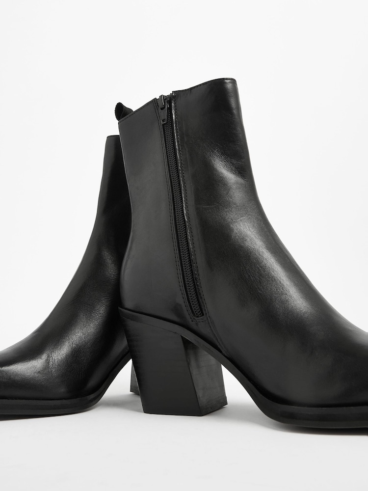 Black Forever Comfort® Leather Formal Western Boots - Image 4 of 6