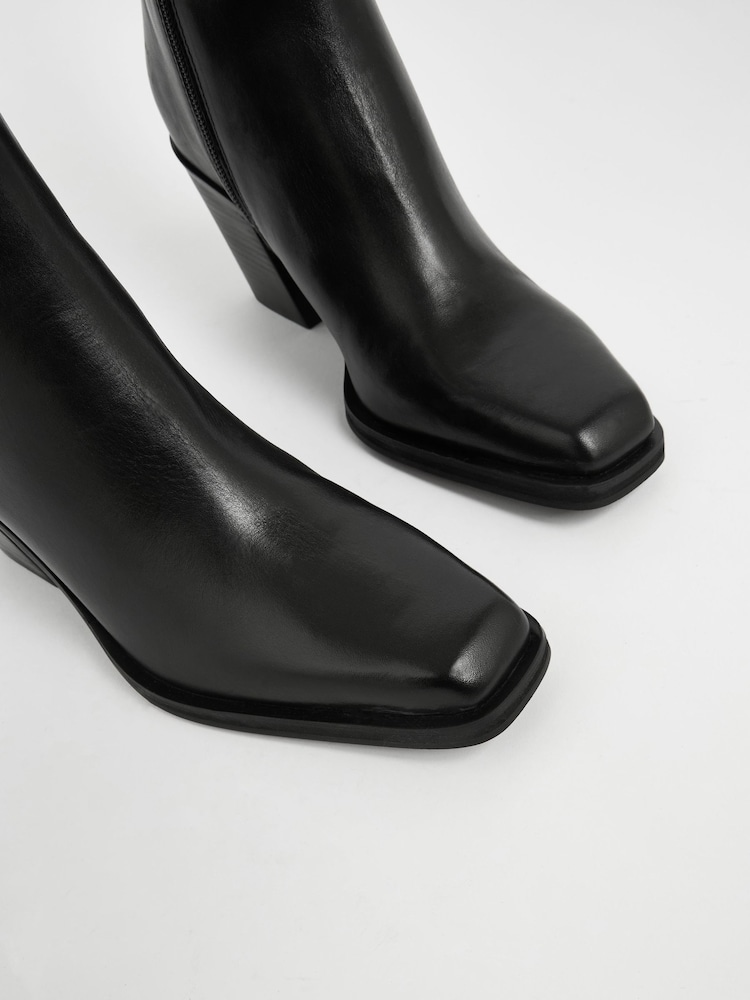 Black Forever Comfort® Leather Formal Western Boots - Image 5 of 6