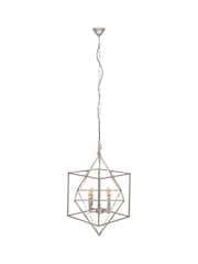 Pacific Silver Antique Cube Ceiling Light Pendant - Image 3 of 5
