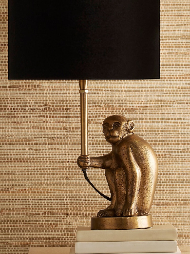 Pacific Antique Brass Monkey Table Lamp - Image 1 of 5