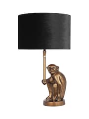 Pacific Antique Brass Monkey Table Lamp - Image 3 of 5